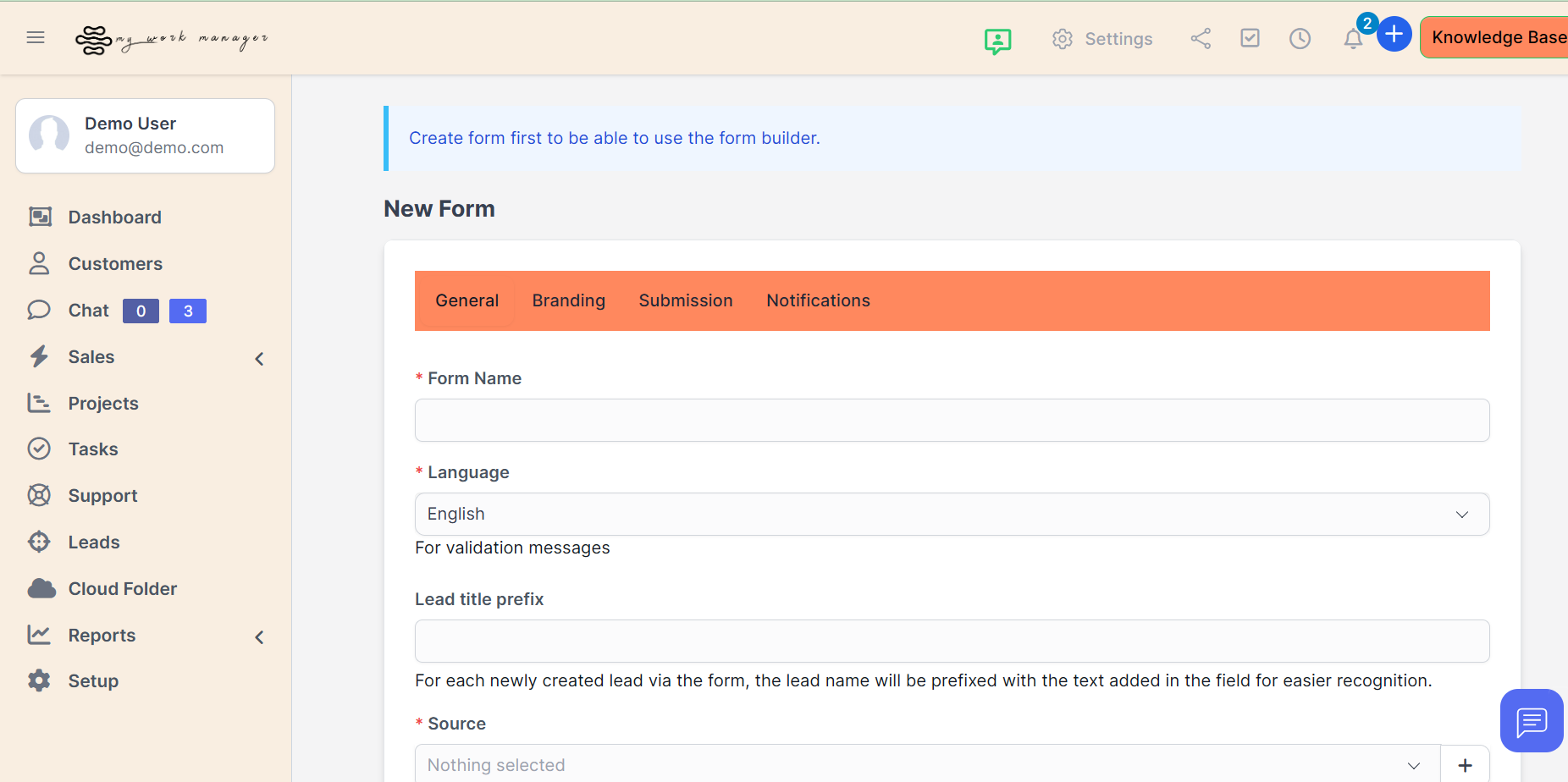 LEAD FORMS Screenshot